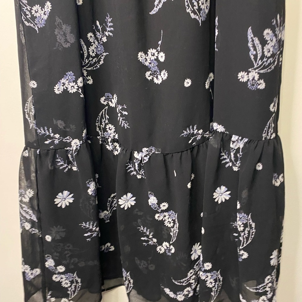 Who What Wear Black Floral Maxi Dress With Sheer Sleeves size small 90s Fall - Picture 6 of 14